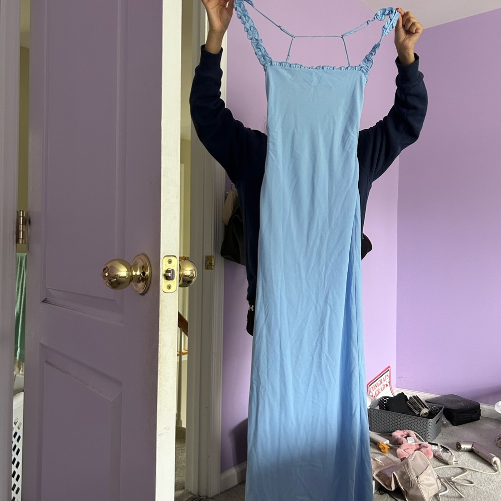 Lucy in the Sky Sky Blue Braided Strap Dress